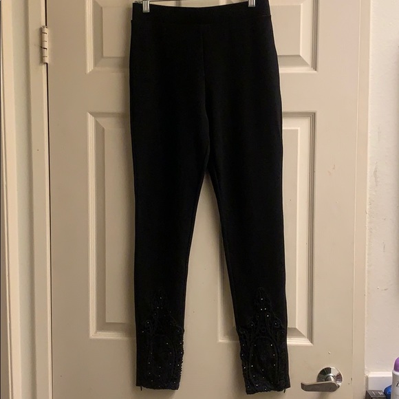 Bebe Rhinestone Embellished Leggings